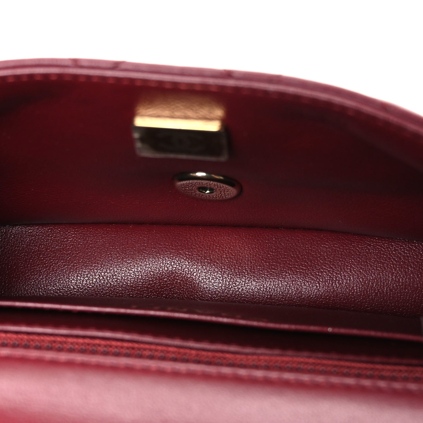 Lambskin Quilted Extra Mini Flap Bag Burgundy