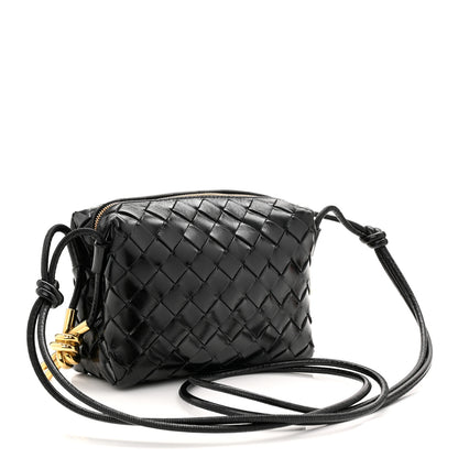 Bottega Veneta Polished Nappa Intrecciato Knot Mini Loop Camera Bag Black 3 of 9