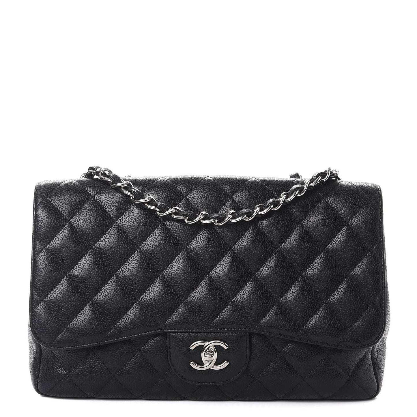 Caviar Quilted Jumbo Single Flap Black