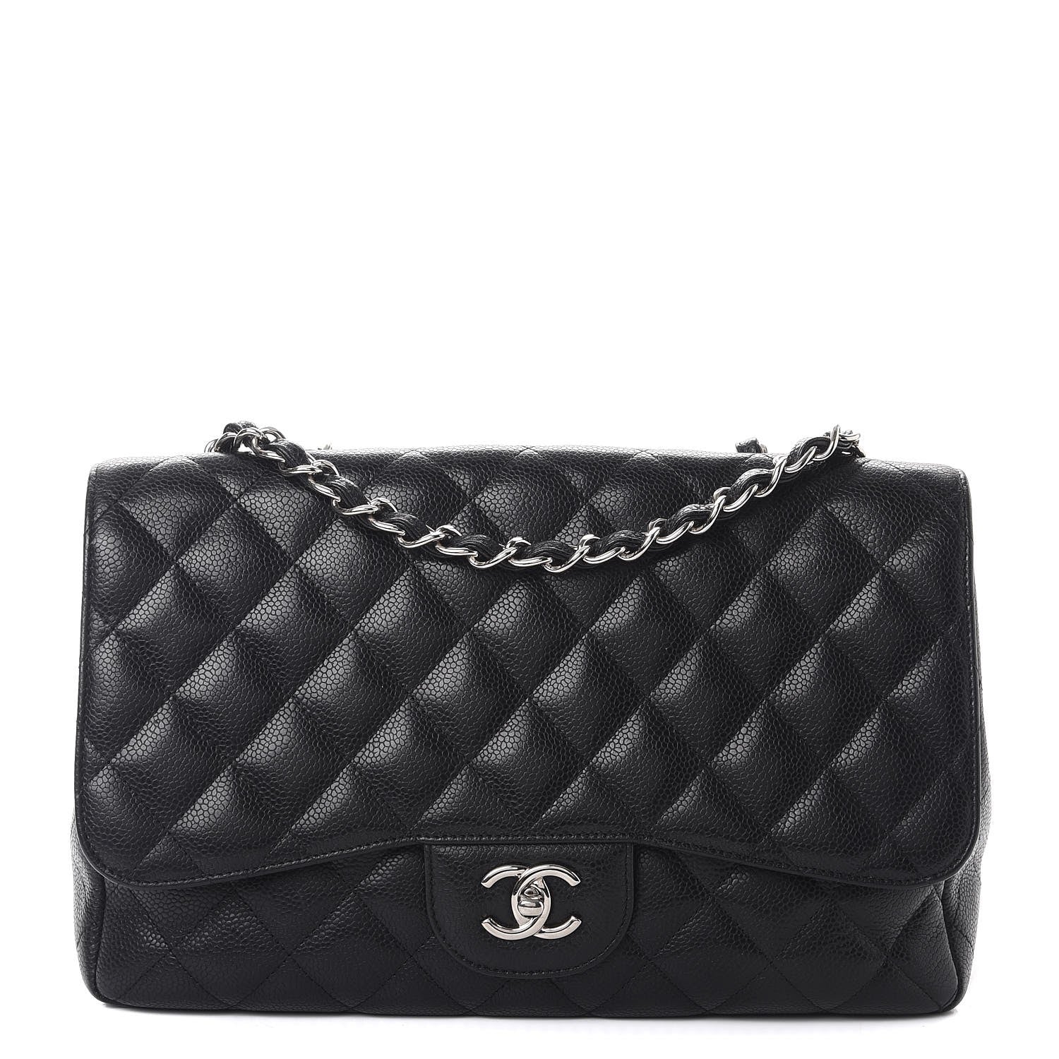 Chanel Caviar Quilted Jumbo Single Flap Black 1 of 8