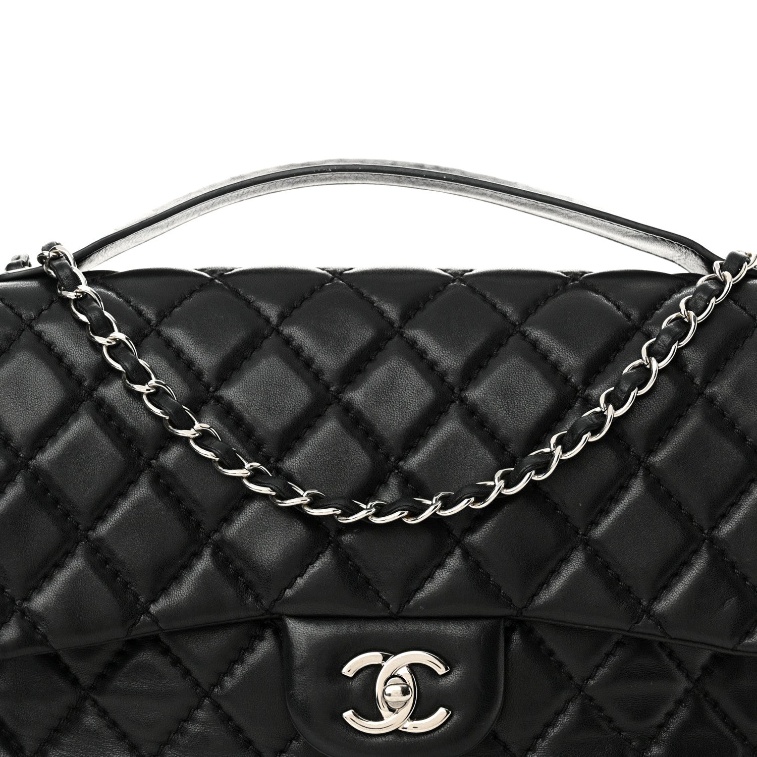Chanel Lambskin Quilted Jumbo Easy Carry Flap Black 8 of 17