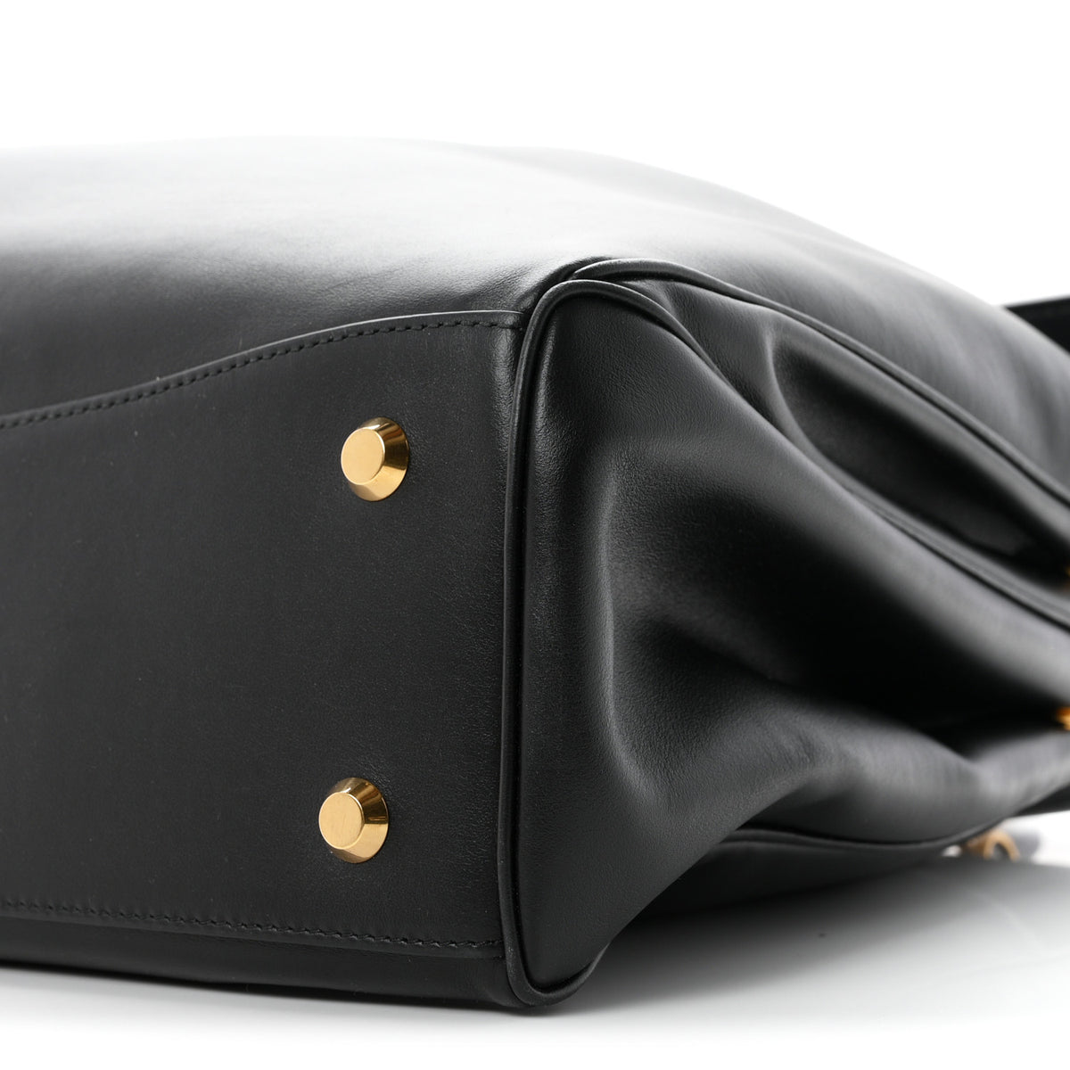 Smooth Calfskin Large Rodeo Top Handle Handbag Black