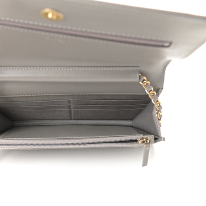 Chanel Caviar Quilted Boy Wallet On Chain WOC Grey 5 of 13