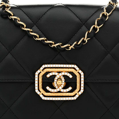 Chanel Calfskin Strass Quilted Mini Flap Black 8 of 11