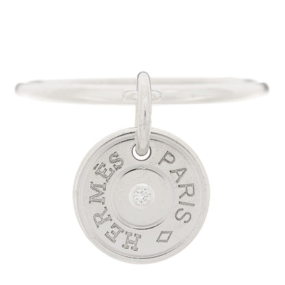 Hermes 18K White Gold Diamond Gambade Ring 51 5.75 1 of 5