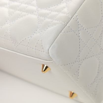 Christian Dior Lambskin Cannage Medium Lady Dior White 10 of 17