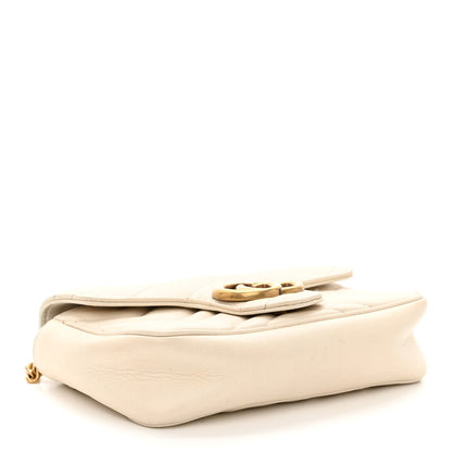 Gucci Calfskin Matelasse Super Mini GG Marmont Shoulder Bag White 4 of 9