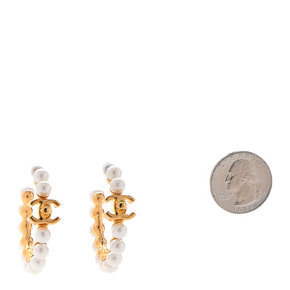 Chanel Pearl CC More Is More Small Hoop Earrings Gold 2 of 6