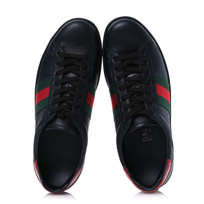 Gucci Miro Soft Calfskin Ayers Web Mens Ace Sneakers 10.5 Black Rosso 2 of 12
