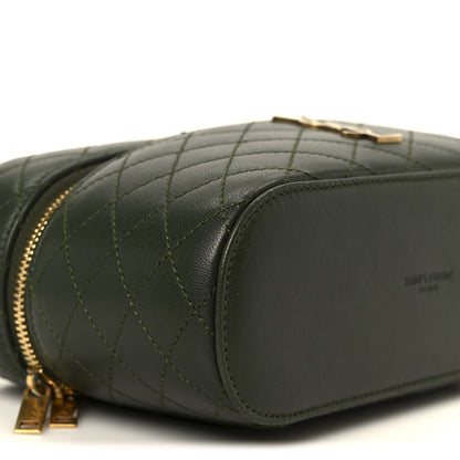 Saint Laurent Lambskin Quilted Mini Gaby Vanity Case Olive Wood 9 of 10