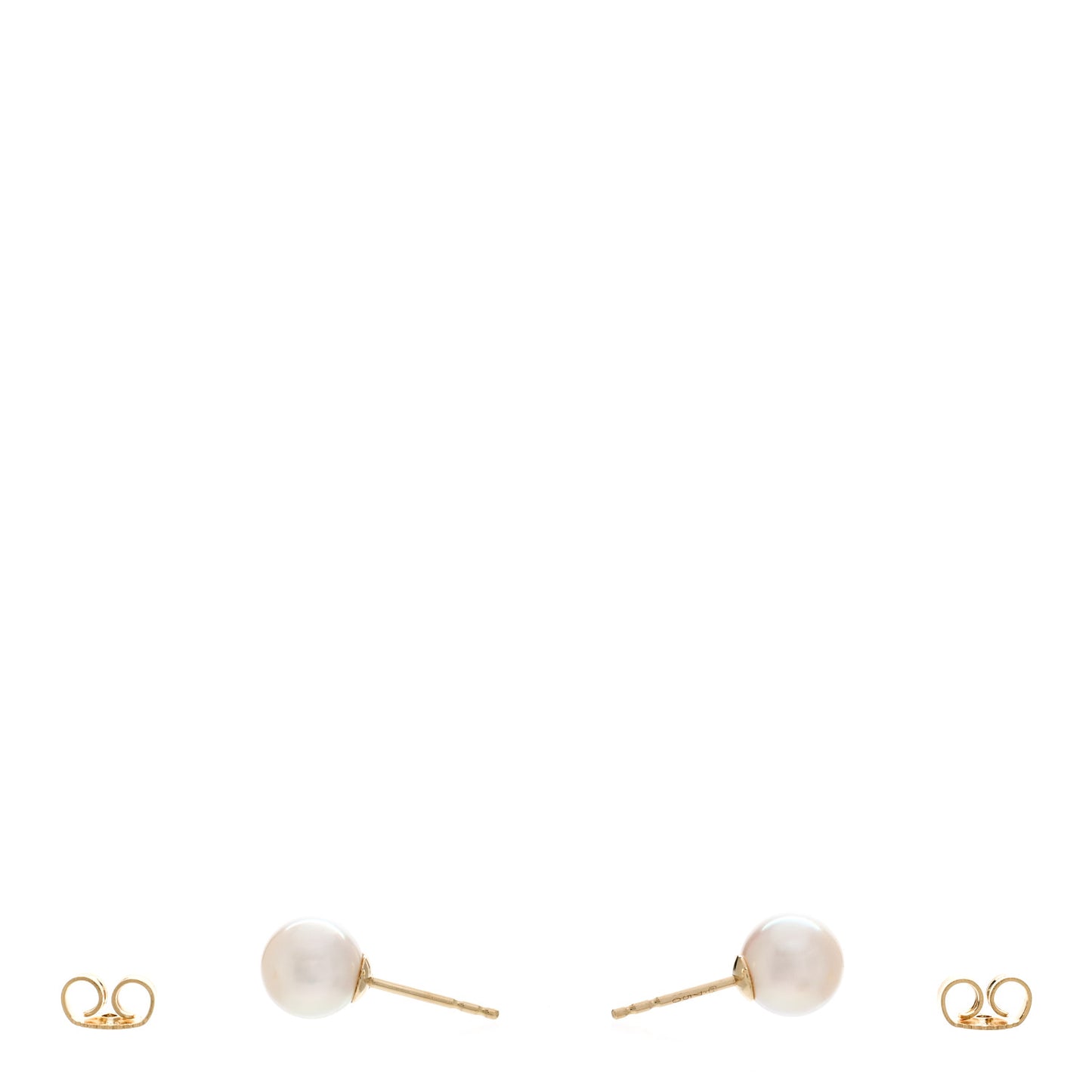 18K Yellow Gold Akoya Pearl 7-7.5mm Stud Earrings