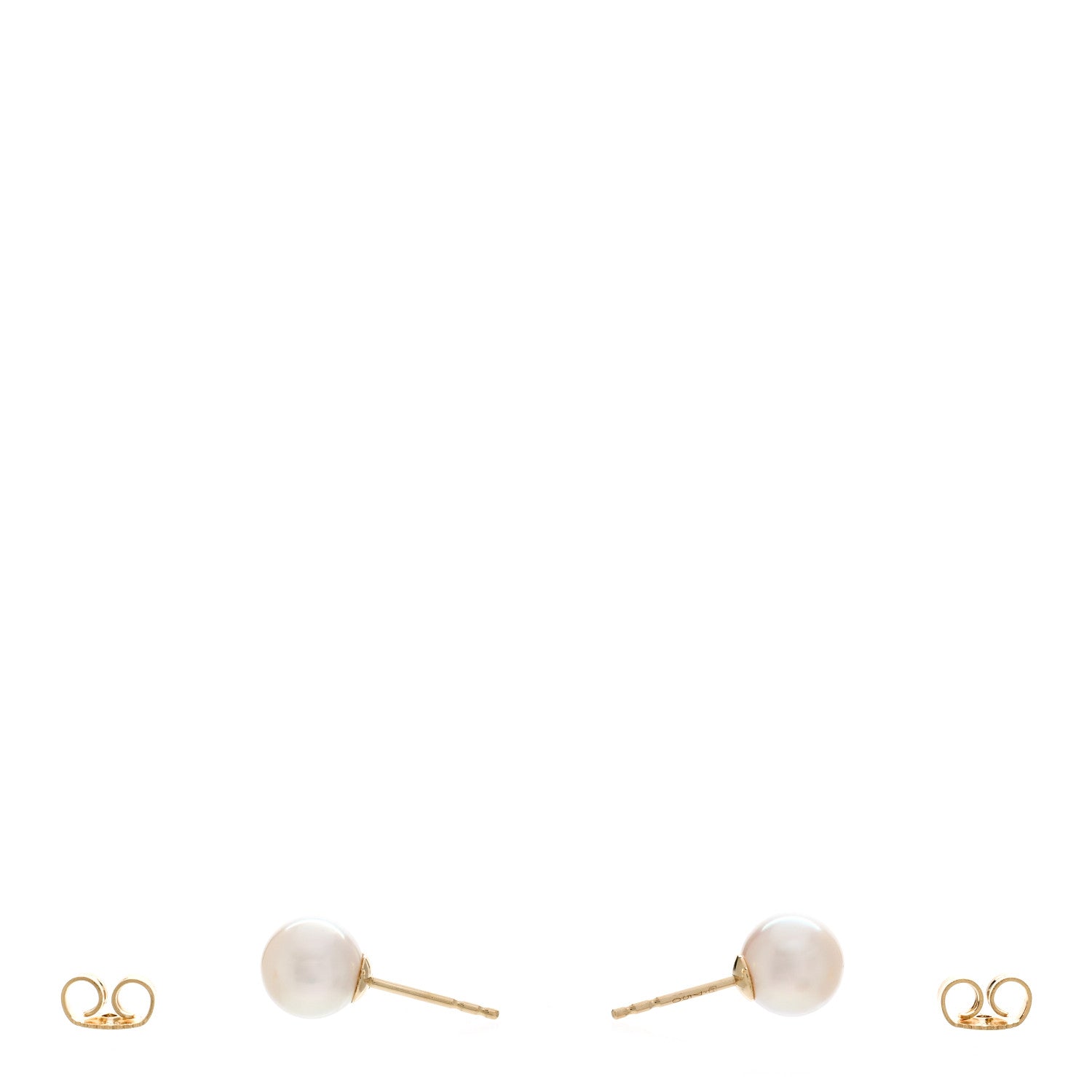 Mikimoto 18K Yellow Gold Akoya Pearl 7-7.5mm Stud Earrings 3 of 5