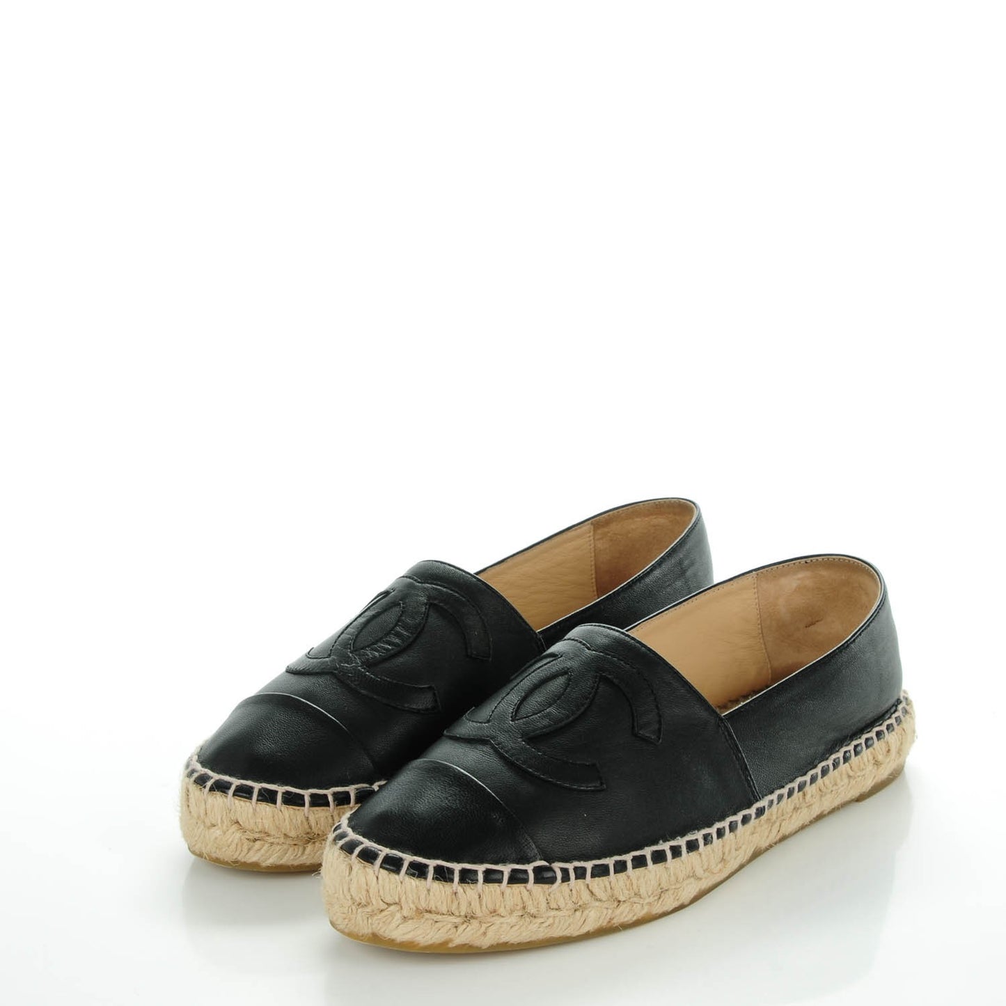 Lambskin CC Espadrilles 38 Black
