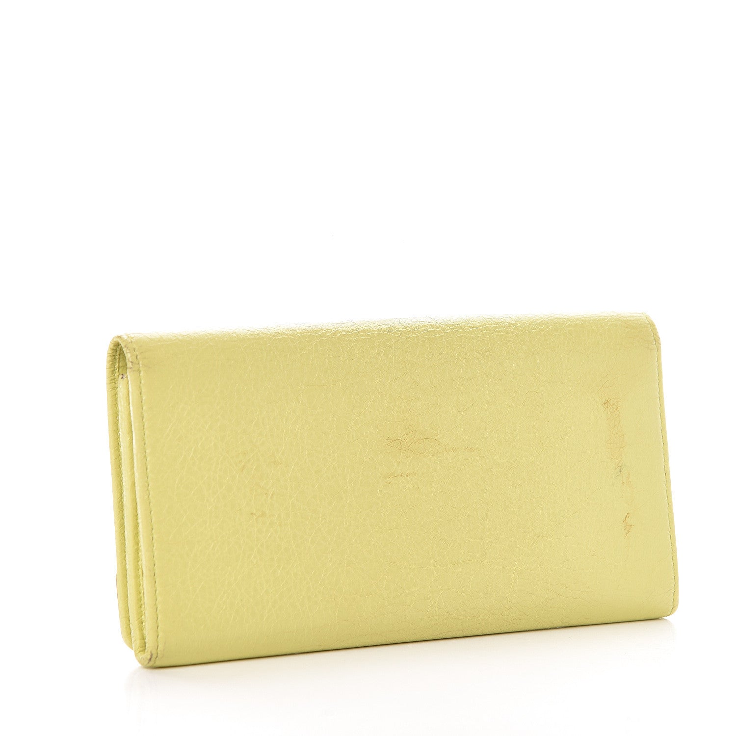 Balenciaga Agneau Classic Hardware Money Wallet Jaune Citronnade 3 of 15