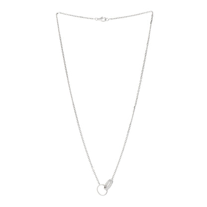 Cartier 18K White Gold Diamond Interlocking LOVE Necklace 3 of 6