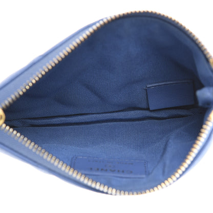 Chanel Lambskin Quilted Small Cosmetic Case Blue 4 of 11