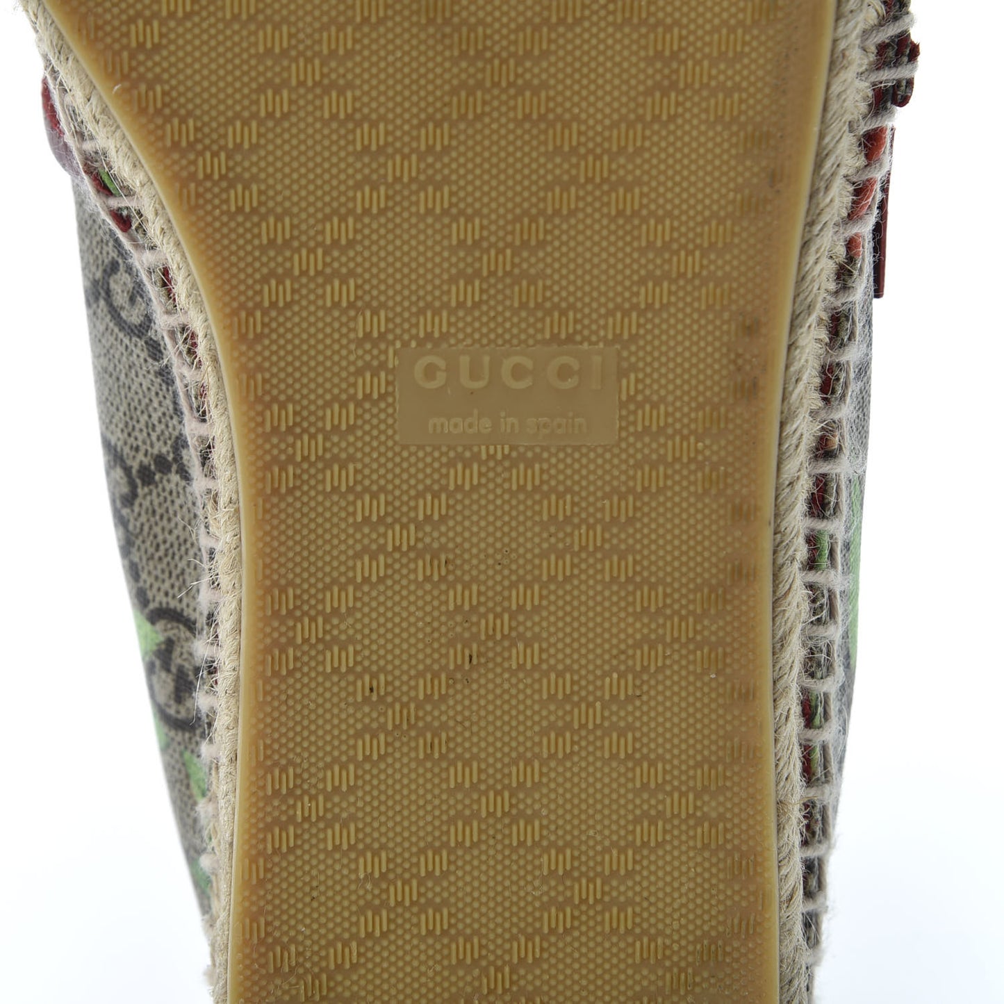 GG Supreme Monogram Tian Womens Espadrilles 38.5 Beige Multicolor Red