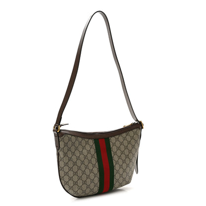 Gucci GG Supreme Monogram Web Small Ophidia Half Moon Hobo Brown 3 of 11