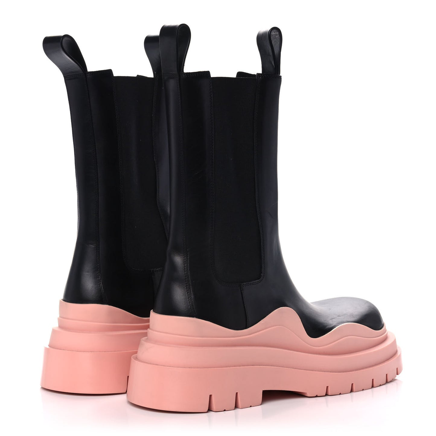 Calfskin The Tire Chelsea Boots 39.5 Black Peachy