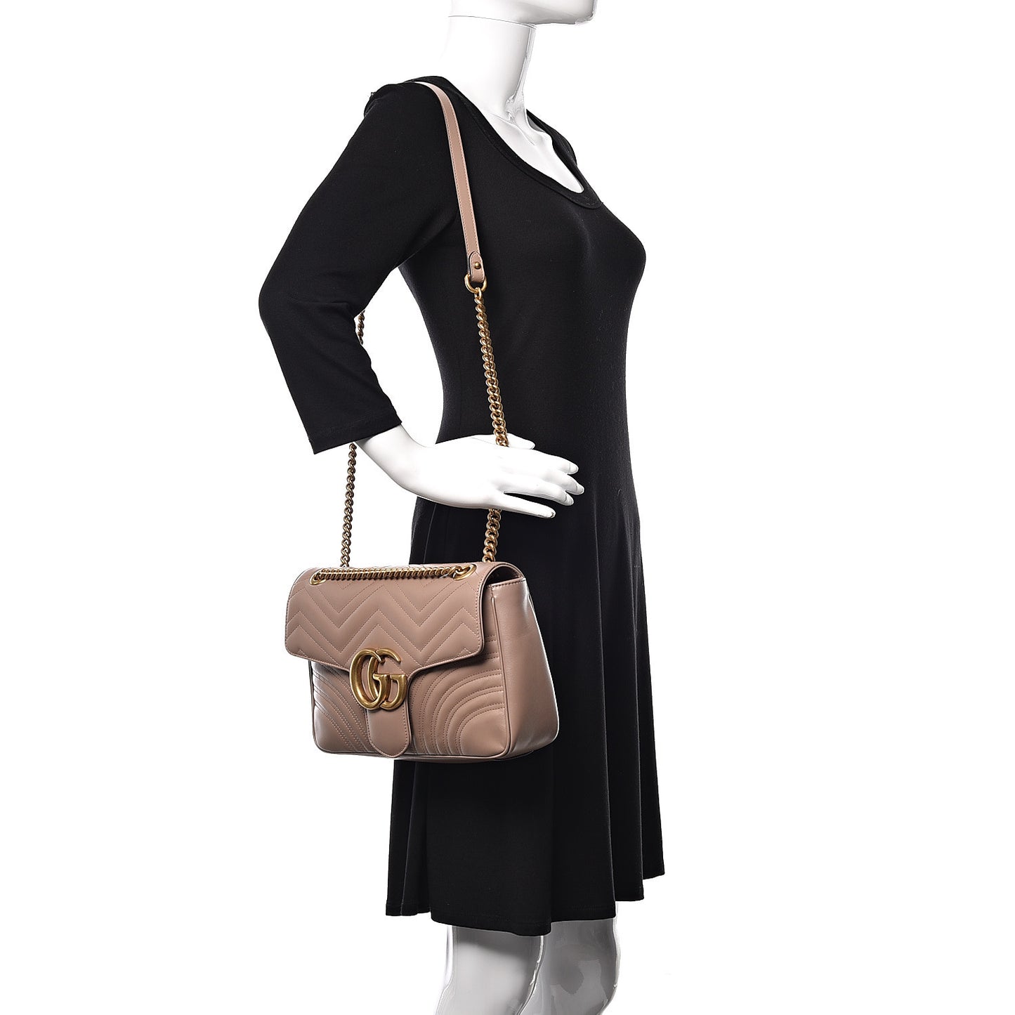 Calfskin Matelasse Medium GG Marmont Shoulder Bag Porcelain Rose