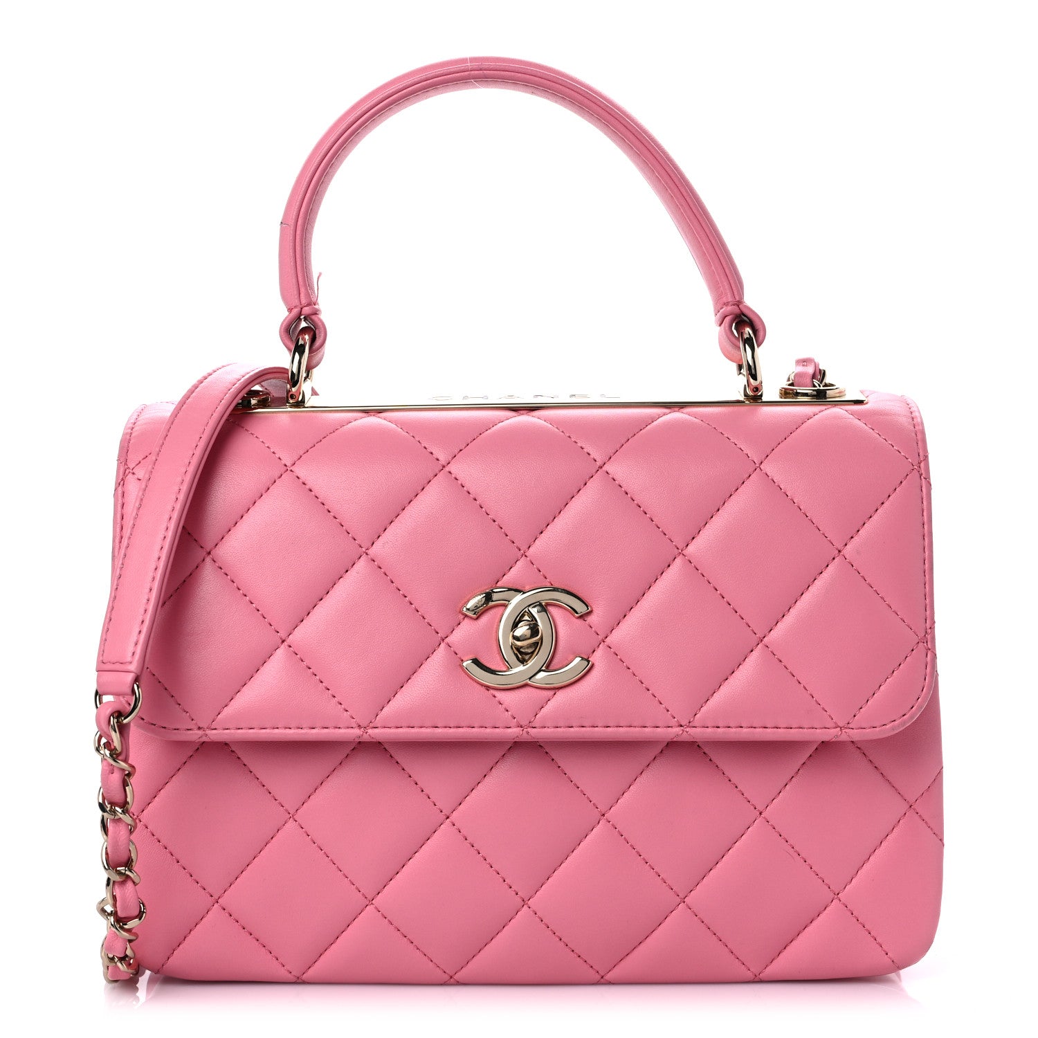 Chanel Lambskin Quilted Small Trendy CC Flap Dual Handle Bag Light Pink 1 of 17