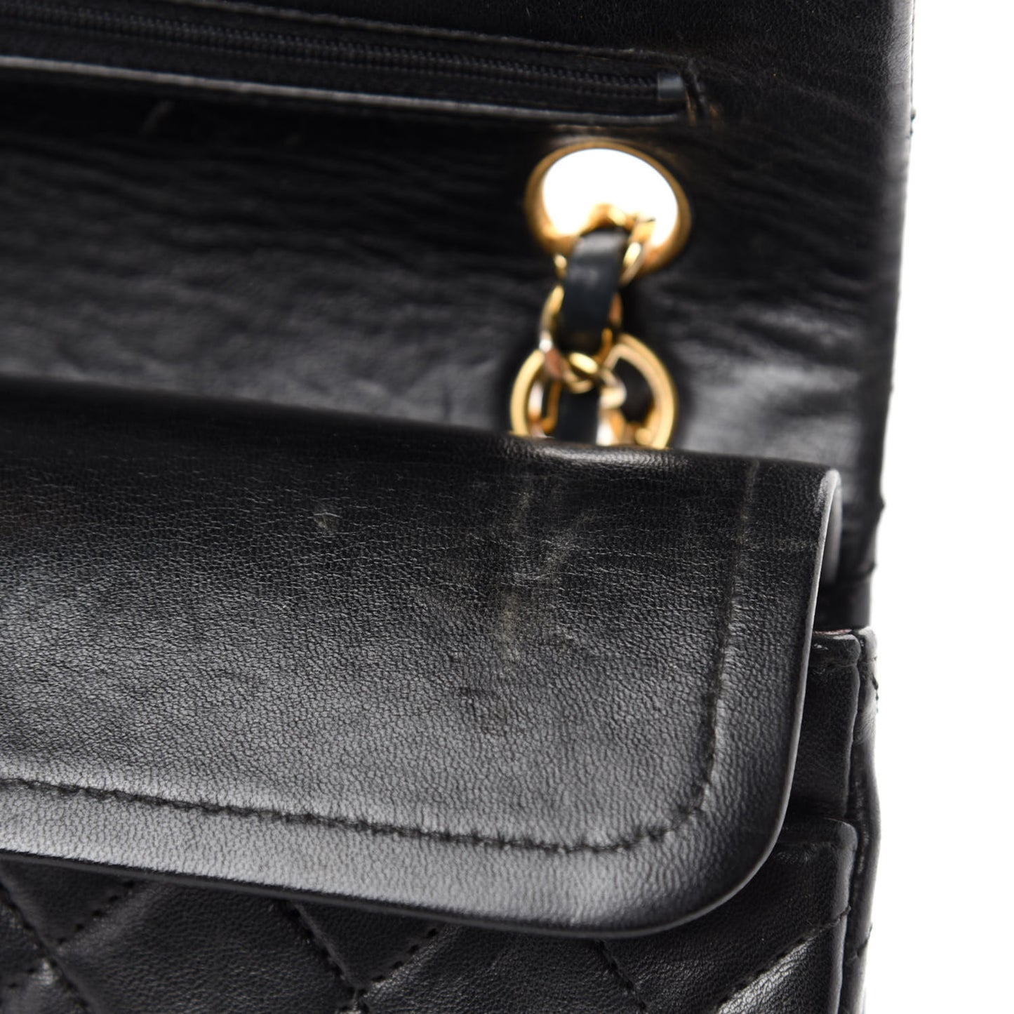 Lambskin Quilted Small Double Flap Black