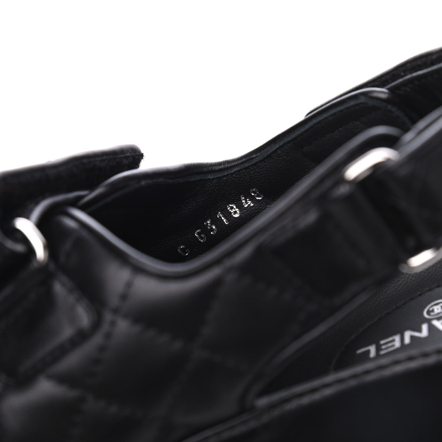 Lambskin Velcro Dad Sandals 38.5 Black