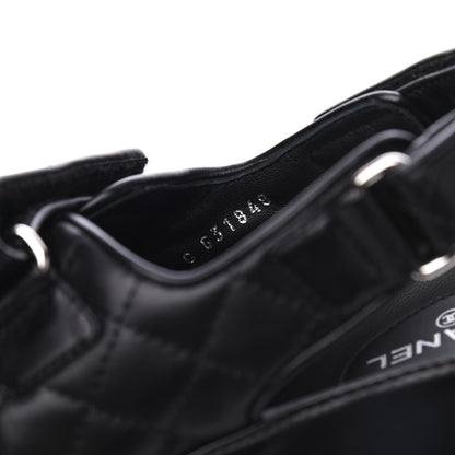 Chanel Lambskin Velcro Dad Sandals 38.5 Black 8 of 9