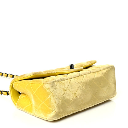 Chanel Velvet Quilted Mini Rectangular Flap Yellow 3 of 7