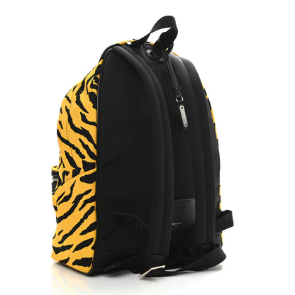 Saint Laurent Canvas Zebra Print City Backpack Yellow Black 3 of 11