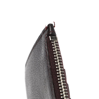 Saint Laurent Grained Calfskin 5 Fragments Zip Pouch Card Holder Bordeaux 8 of 11