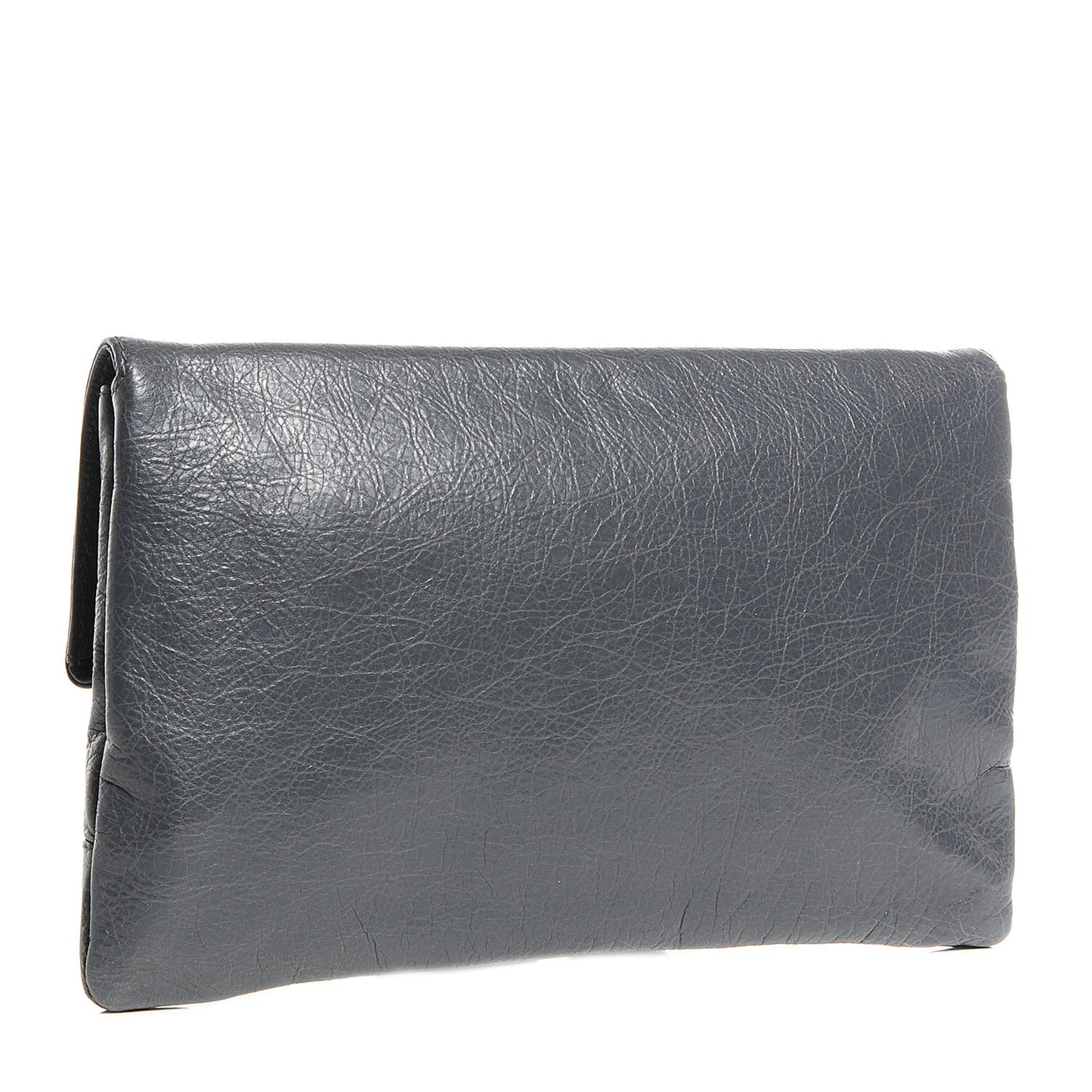 Agneau Giant 12 Silver Hardware Envelope Clutch Gris Tarmac