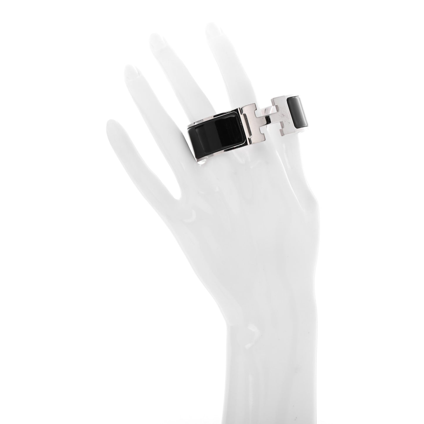 Enamel Wide Clic Clac H Bracelet PM Black