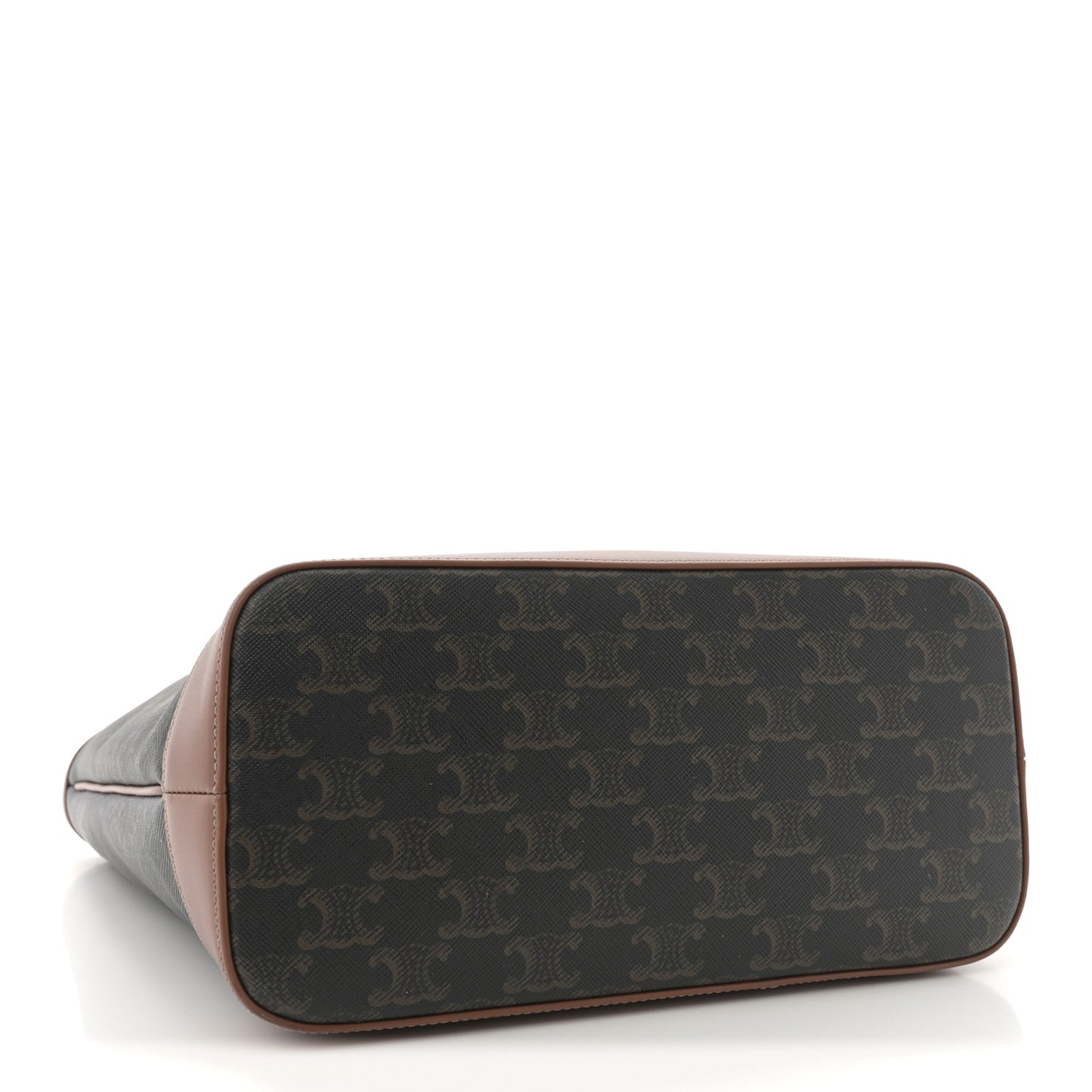 Triomphe Canvas Calfskin Small Cabas Bag Tan