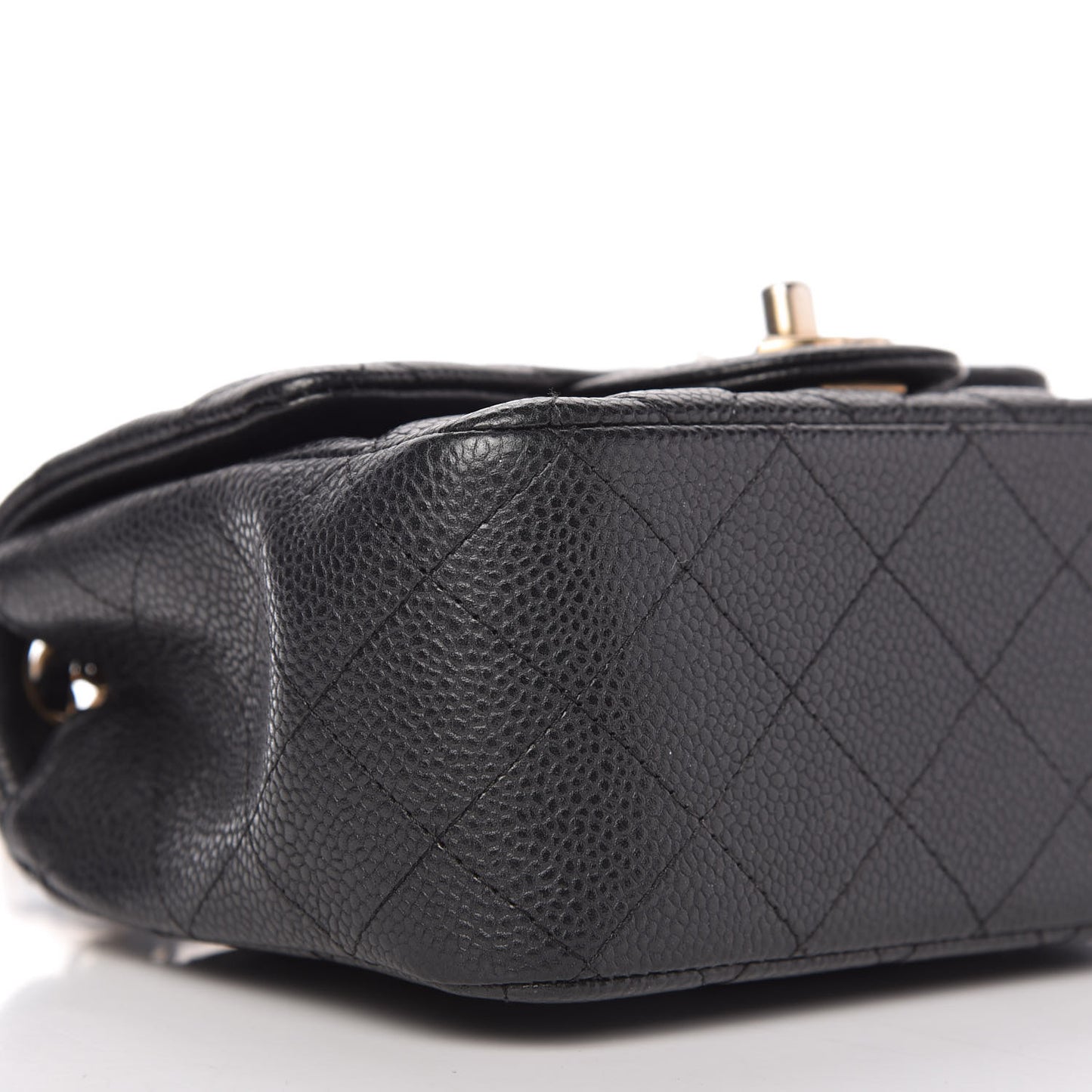 Caviar Quilted Mini Square Flap Dark Charcoal