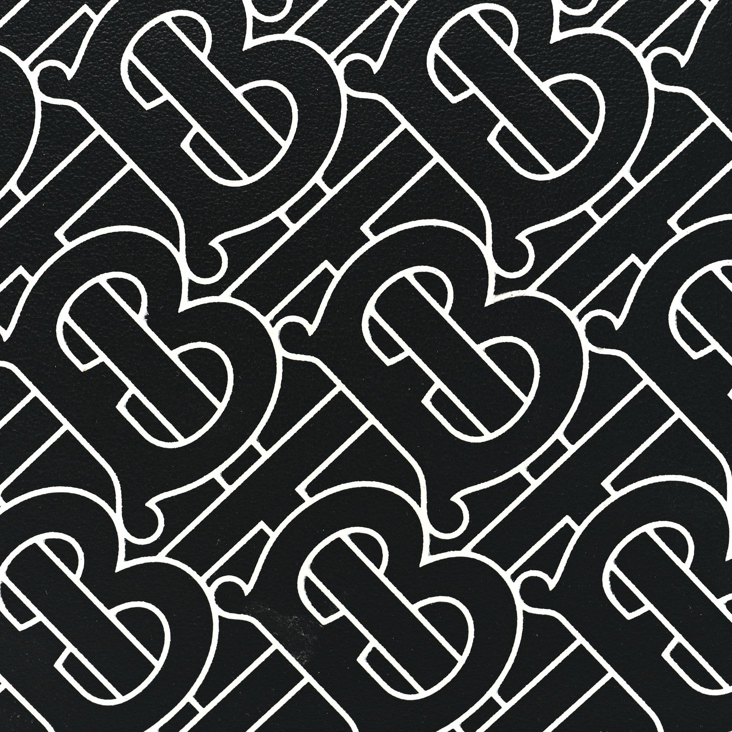Burberry Calfskin Embossed TB Print Bi-Fold Wallet Black White 7 of 7