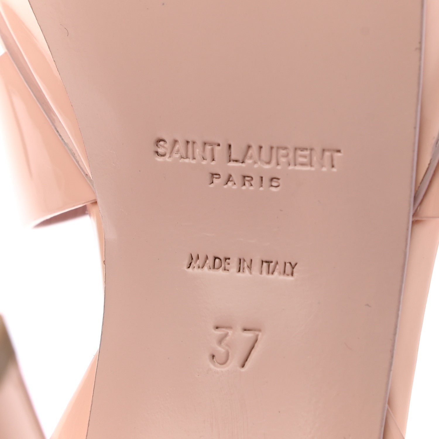 Saint Laurent Patent Tribute 75 Platform Sandals 37 Pale Pink 6 of 8