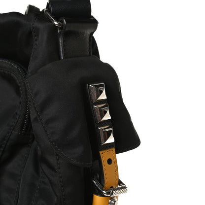 Prada Nylon New Vela Studded Messenger Black Soleil 13 of 16