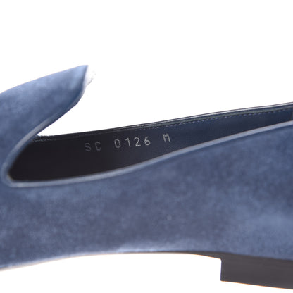 Louis Vuitton Suede Schoolgirl Flat Slippers 37.5 Blue 8 of 9
