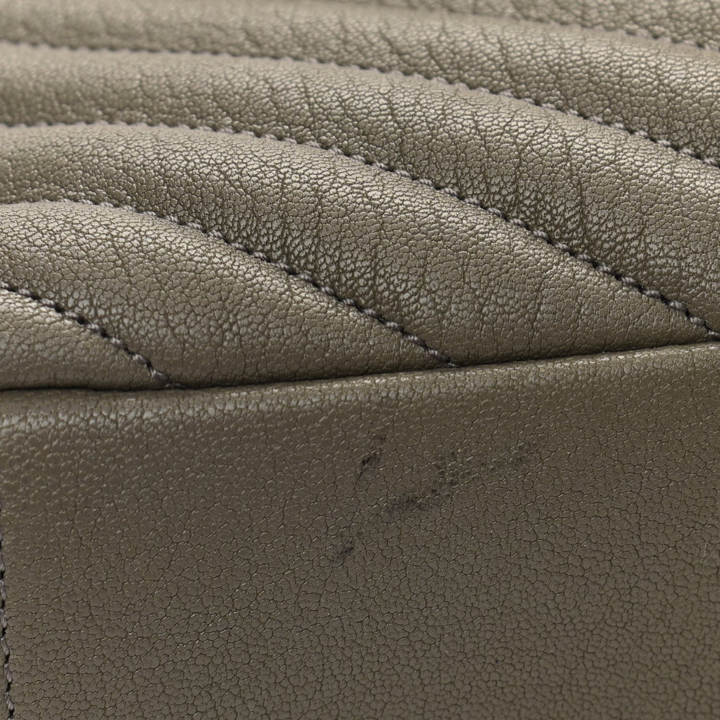 Sheepskin Matelasse Chevron Monogram Medium College Bag Seaweed