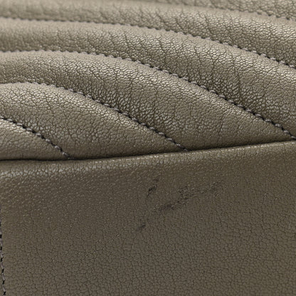 Saint Laurent Sheepskin Matelasse Chevron Monogram Medium College Bag Seaweed 10 of 10