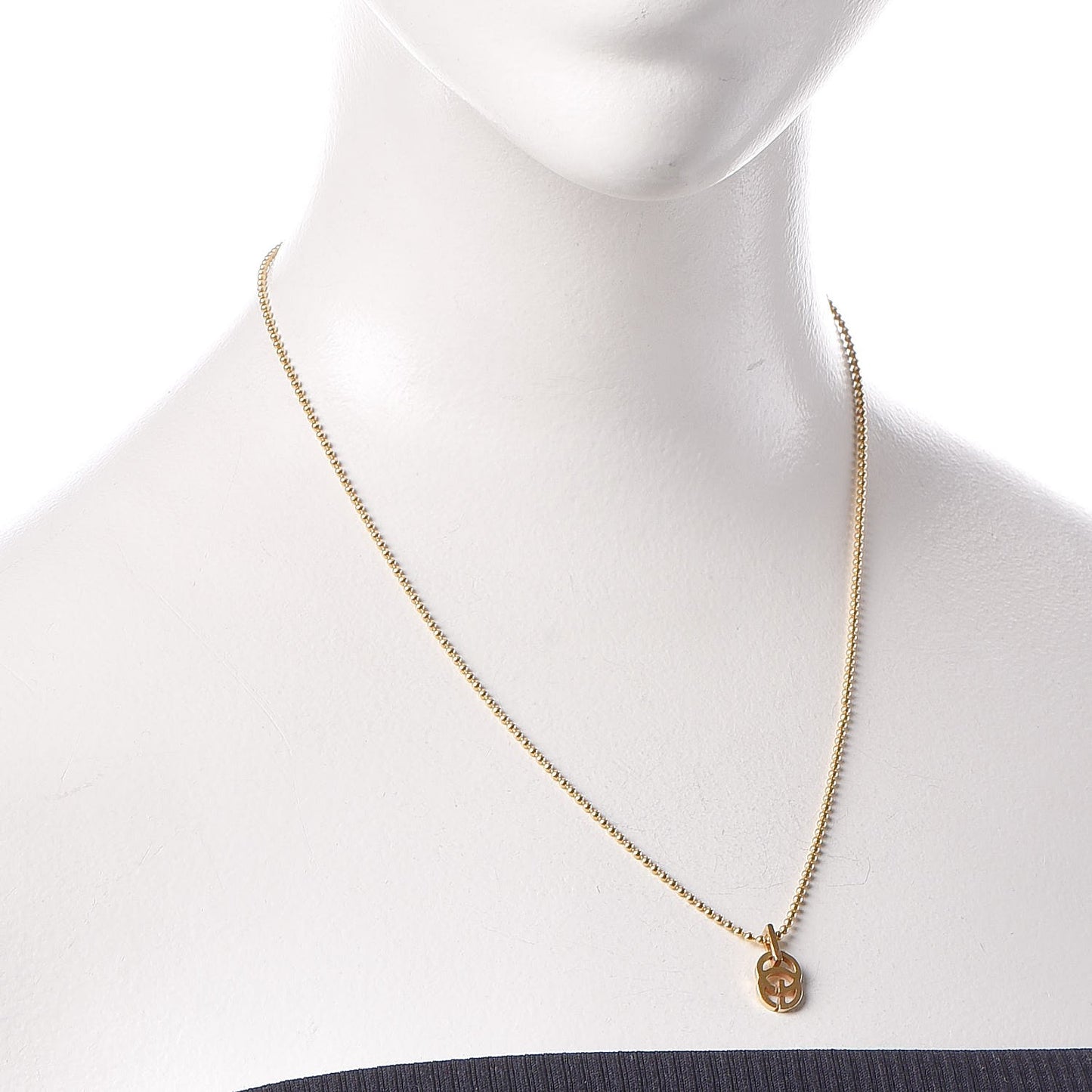 18K Yellow Gold Running GG Pendant Necklace