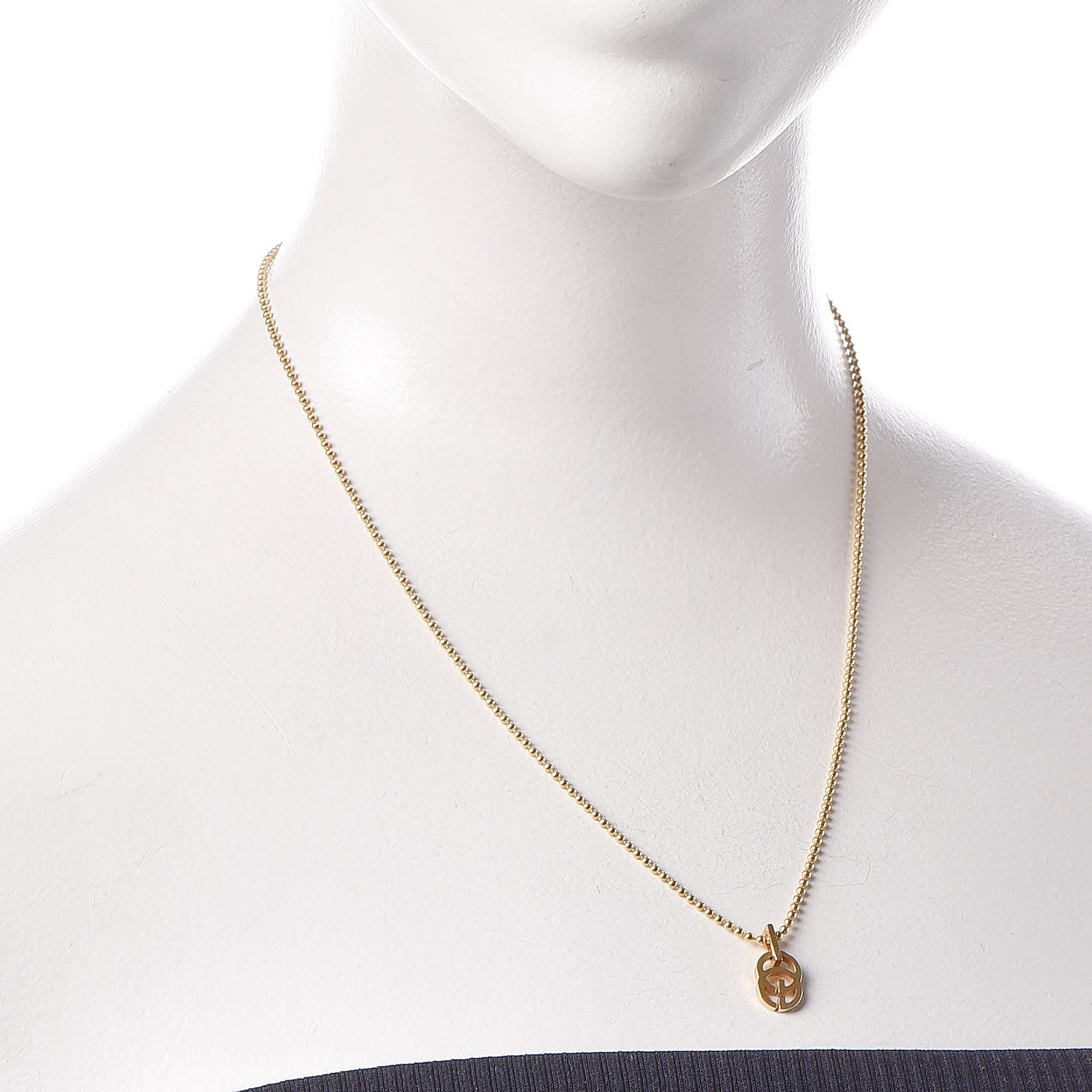 Gucci 18K Yellow Gold Running GG Pendant Necklace 2 of 6