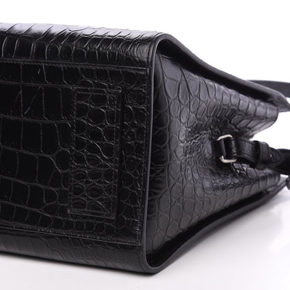 Saint Laurent Calfskin Crocodile Embossed Large Jane Tote Bag Black 8 of 8