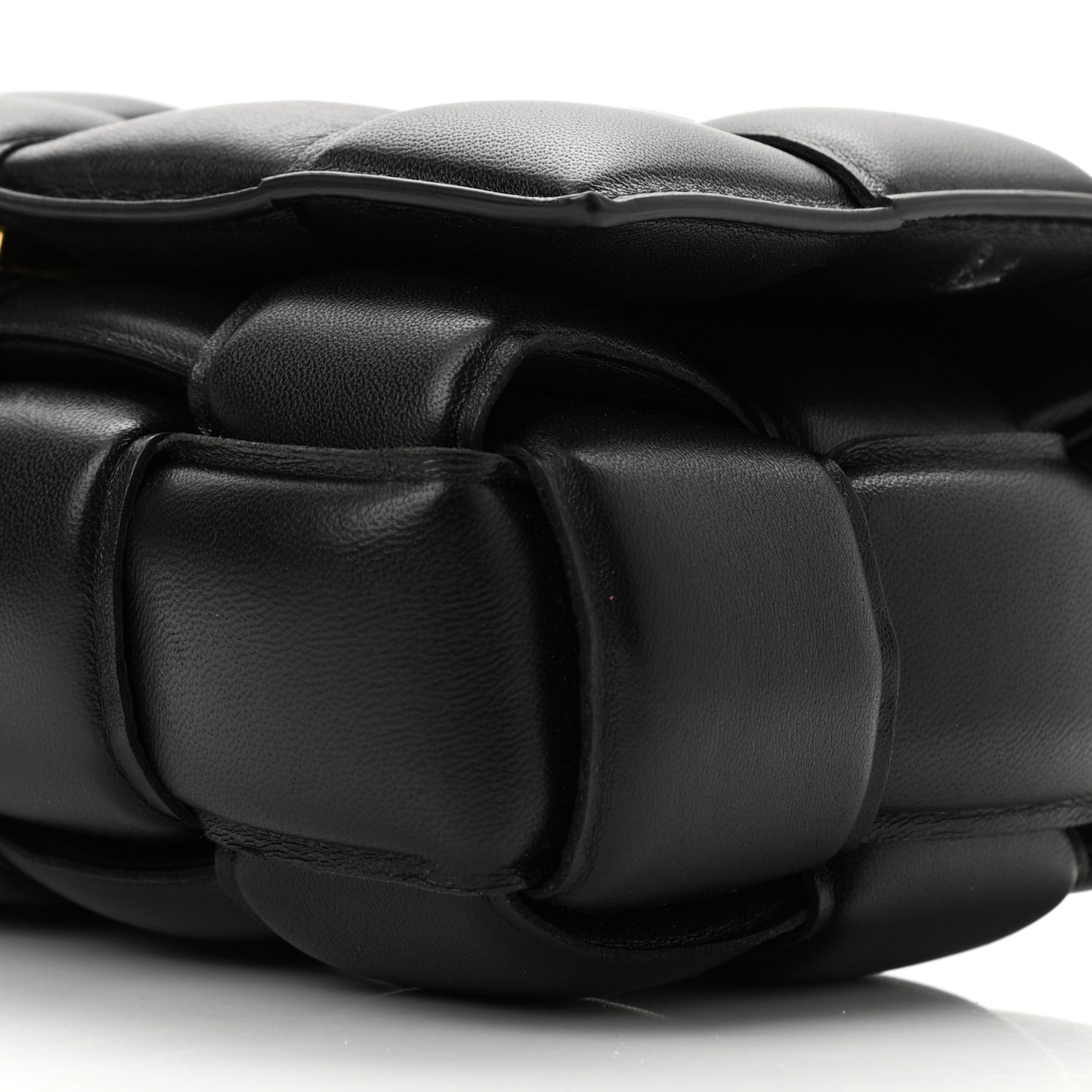 Nappa Maxi Intreccio Padded Cassette Crossbody Bag Black