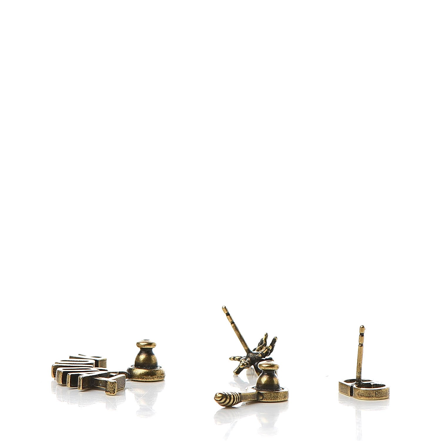 Christian Dior Metal J'Adior Earrings Aged Gold 3 of 4