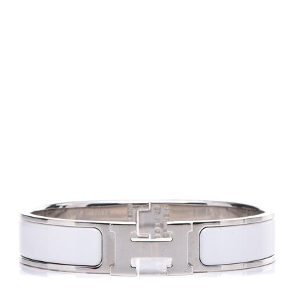 Hermes Enamel Narrow Clic Clac H Bracelet PM White 1 of 6