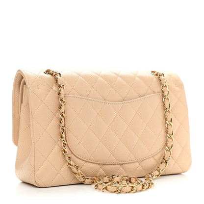 Chanel Caviar Quilted Medium Double Flap Beige 3 of 12