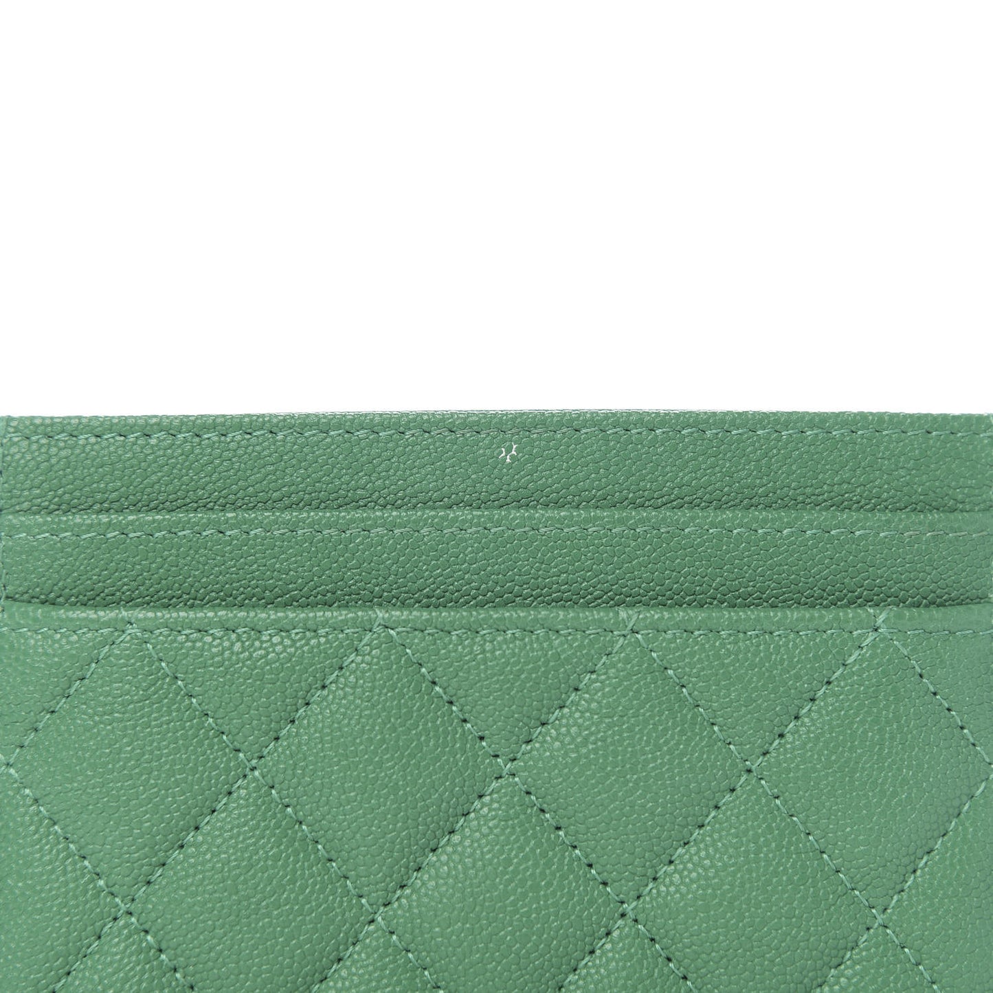 Caviar Quilted Boy Card Holder Green