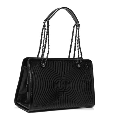 Chanel Glazed Calfskin Quilted Korean Garden Tote Black 3 of 8